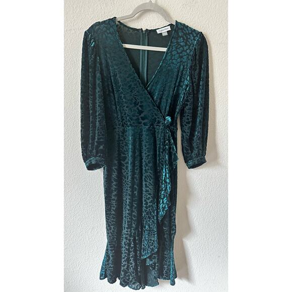 Calvin Klein Animal Print Velvet Burnout Dress Sz. 6 - Picture 9 of 16